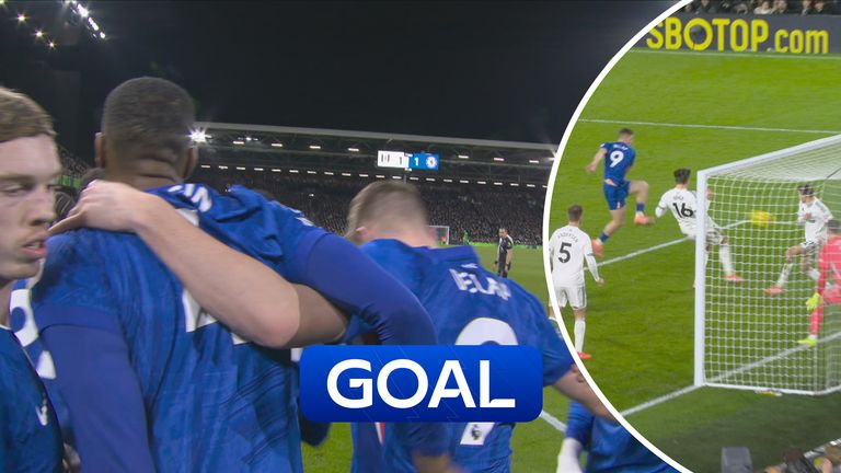 Liam Delap scores for Chelsea at Fulham