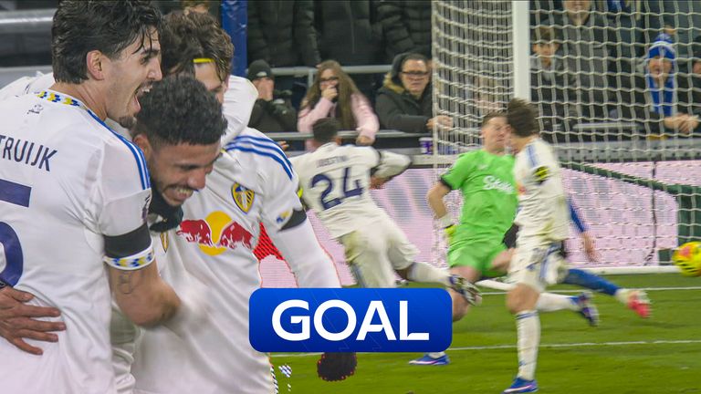 James Justin smashes it home to put Leeds one up against Everton. 