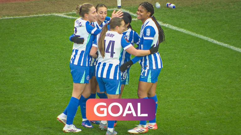 Fuka Tsunoda scores for Brighton vs Aston Villa in the WSL