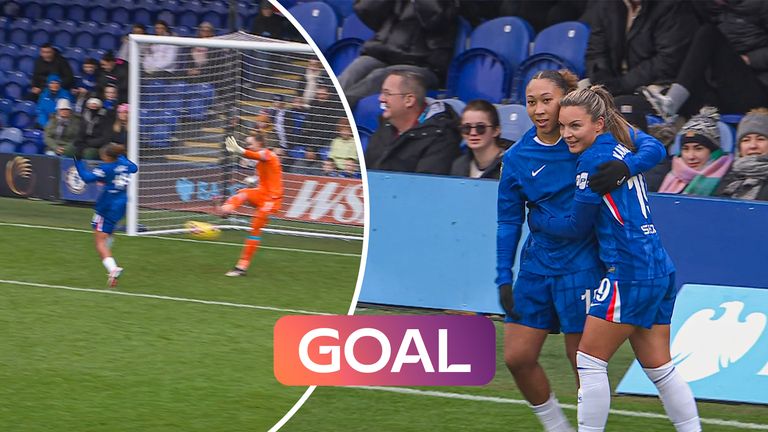 Lauren James scores for Chelsea after a howler from West Ham's stopper Kinga Szemik in the WSL.
