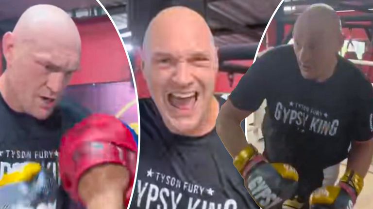 Fury boxing training.