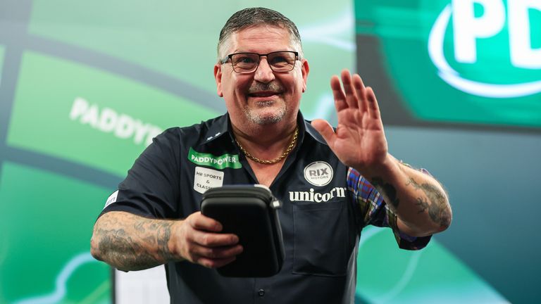 Gary Anderson Photos taken during the 2026 Paddy Power World Darts Championship at Alexandra Palace, London.