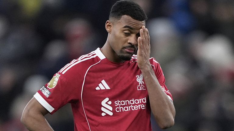 Ryan Gravenberch shows his frustration against Leeds