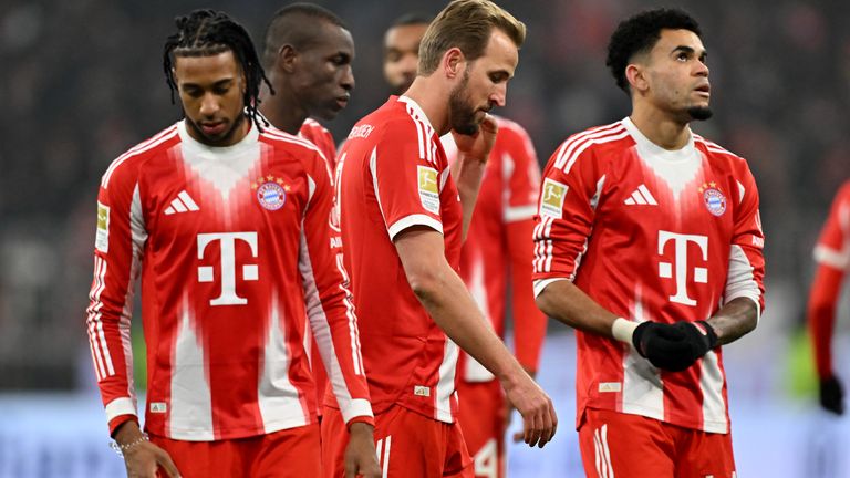 Harry Kane looks dejected as Bayern suffer first defeat of season