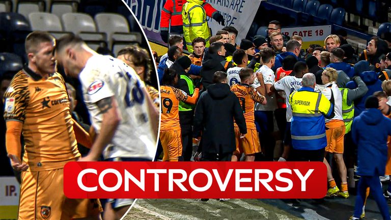 Preston vs Hull brawl