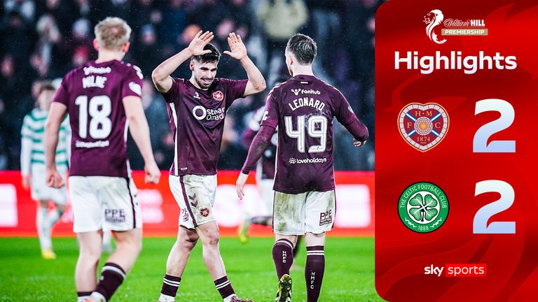 Hearts 2-2 Celtic | Scottish Premiership highlights