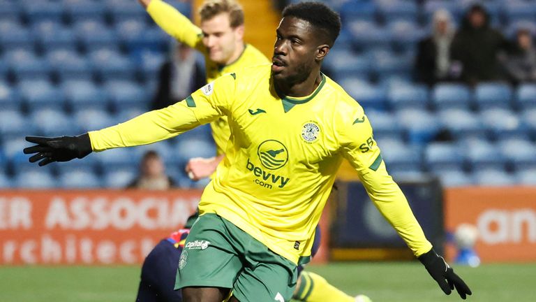 Hibernian's Elie Youan scored twice in the Scottish Premiership victory