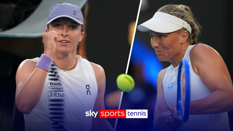 Highlights from the Australian Open as Iga Swiatek defeats Maddison Ingis in her fourth-round match. 