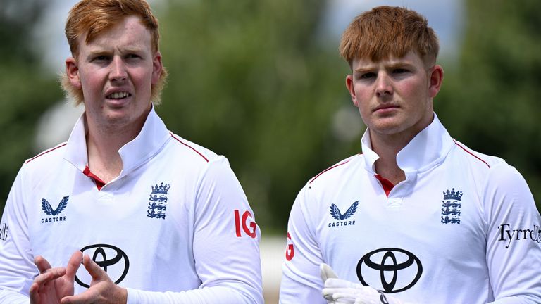 Brothers James (left) and Thomas Rew are both being tipped for England Test careers