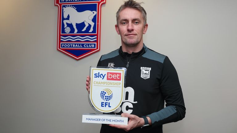 Kieran McKenna presented with Sky Bet Championship Manager of the Month for December