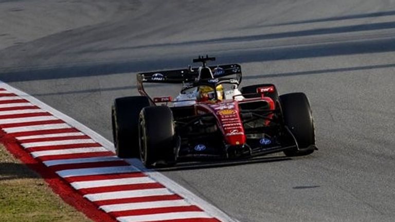 Lewis Hamilton on Thursday at Barcelona test (Credit: Scuderia Ferrari)