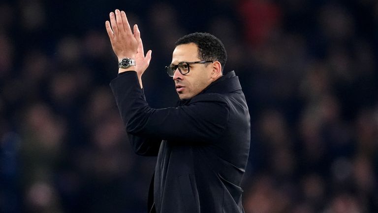 Chelsea manager Liam Rosenior applauding fans after 3-2 win over West Ham