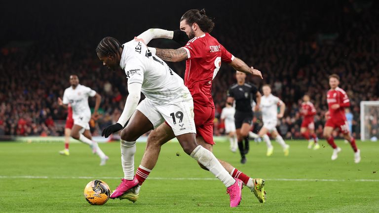 Barnsley were denied a huge penalty claim at Anfield