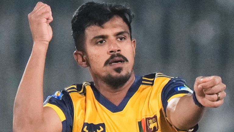 Sri Lanka's Maheesh Theekshana, T20 cricket (Associated Press)
