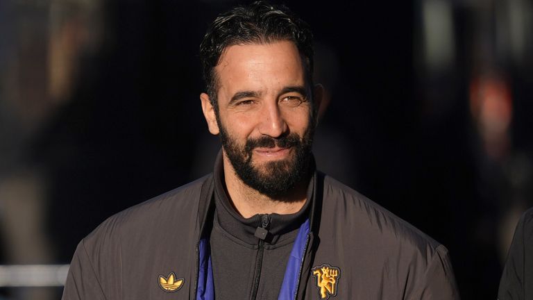 Manchester United head coach Ruben Amorim ahead of the game at Leeds