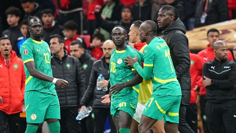 Sadio Mane was urging his Senegal players back on the pitch as they left in protest