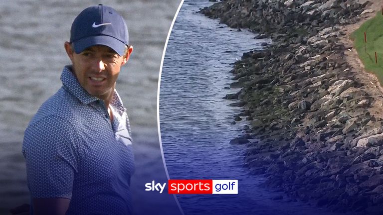 rory mcilroy water shots at dubai international