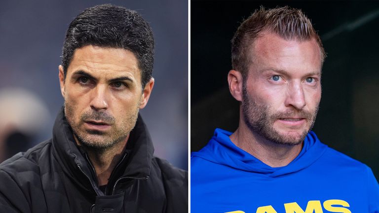 Arsenal manager Mikel Arteta and LA Rams head coach Sean McVay