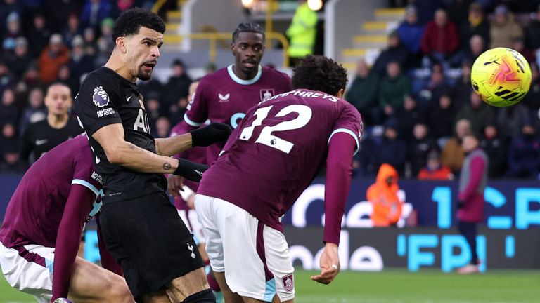 Dominic Solanke spurns a good chance to restore Tottenham Hotspur's lead at Burnley