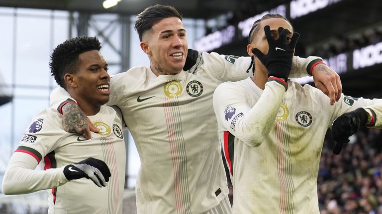 Joao Pedro celebrates his goal at Selhurst Park with his team-mates