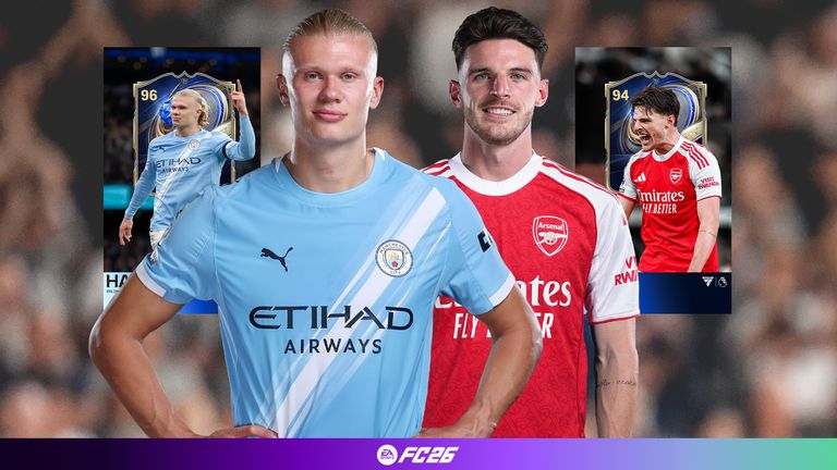 Erling Haaland and Declan Rice have been named in the EA SPORTS FC 26 Team of the Year