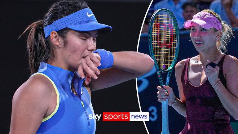 Action from Emma Raducanu's second round defeat to Anastasia Potapova.