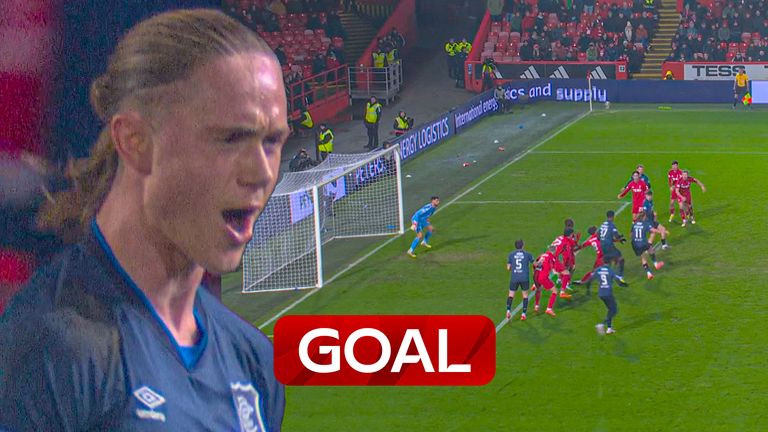 Rangers score opener against Aberdeen.