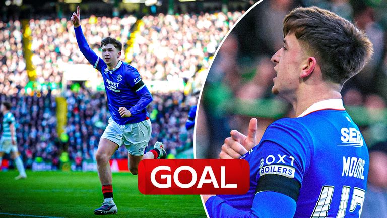 Moore scores Rangers' third.