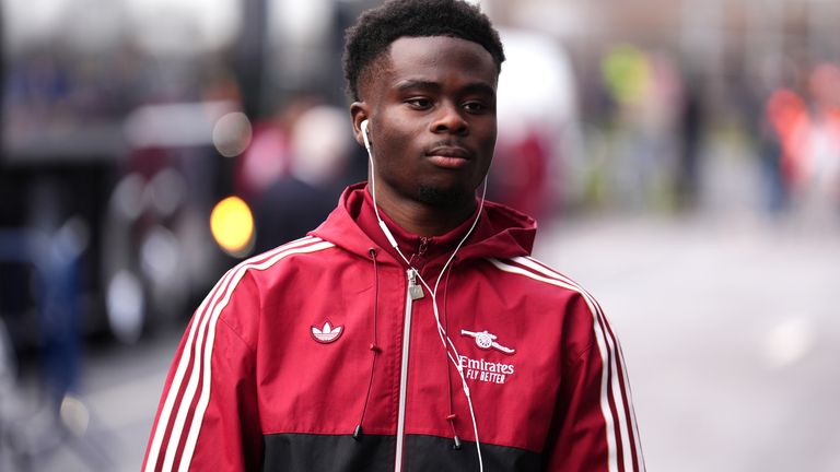 Bukayo Saka suffered an injury scare for Arsenal at Leeds