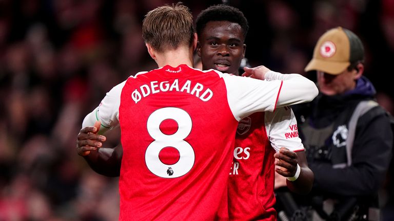 Arsenal have seen increased performance levels from Bukayo Saka and Martin Odegaard in recent weeks