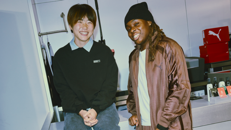 Sandy Baltimore was joined by Chelsea teammate Maika Hamano - currently on loan at Spurs - at the PUMA store opening