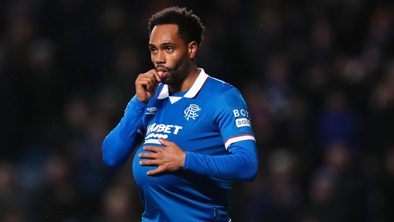Rangers' Danilo celebrates scoring their side's second goal of the game