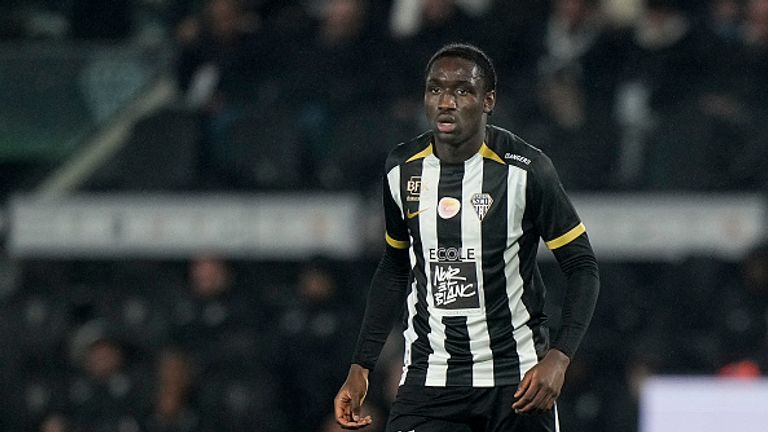 Sidiki CHERIF of Angers during the Ligue 1 McDonald's match between Angers SCO and Olympique de Marseille at Stade Raymond Kopa on January 17, 2026 in Angers, France. (Photo by Hugo Pfeiffer/Icon Sport via Getty Images)
