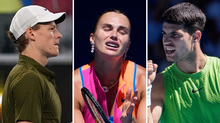 Jannik Sinner, Aryna Sabalenka, Carlos Alcaraz