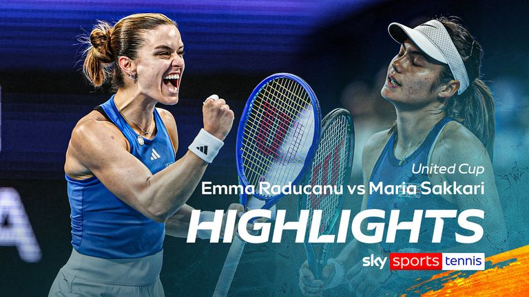 Highlights of the United Cup match between Great Britain's Emma Raducanu and Greece's Maria Sakkari.