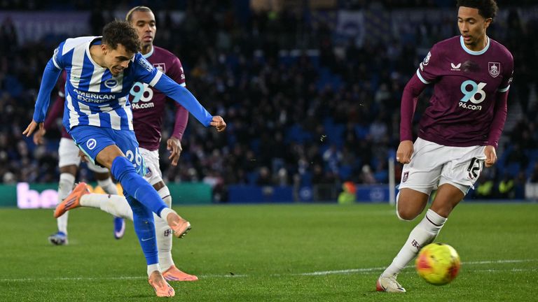 Brighton's Yasin Ayari extends their lead over Burnley