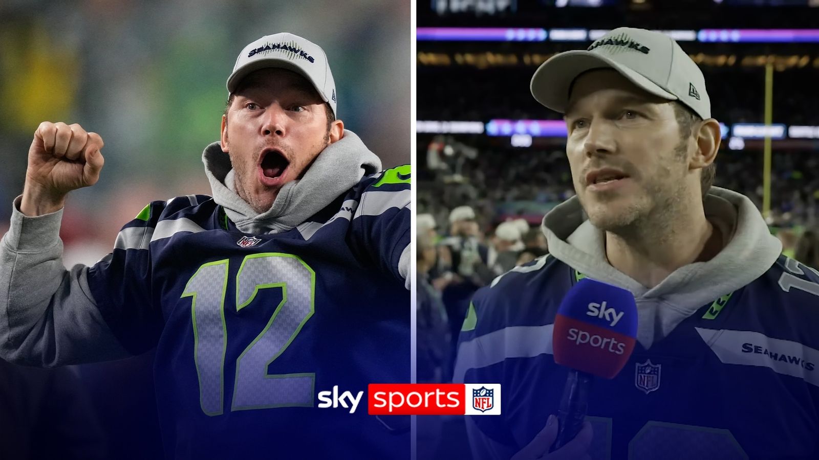 Super Bowl 60: Actor Chris Pratt ecstatic after Seattle Seahawks win