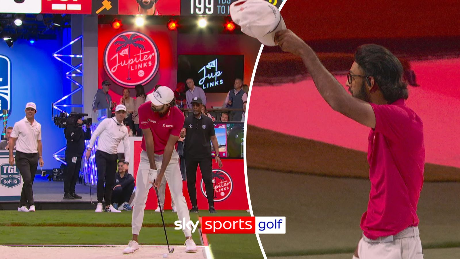 TGL: 200-yard bunker shot to 16ft! | Bhatia with a shot of the night contender!