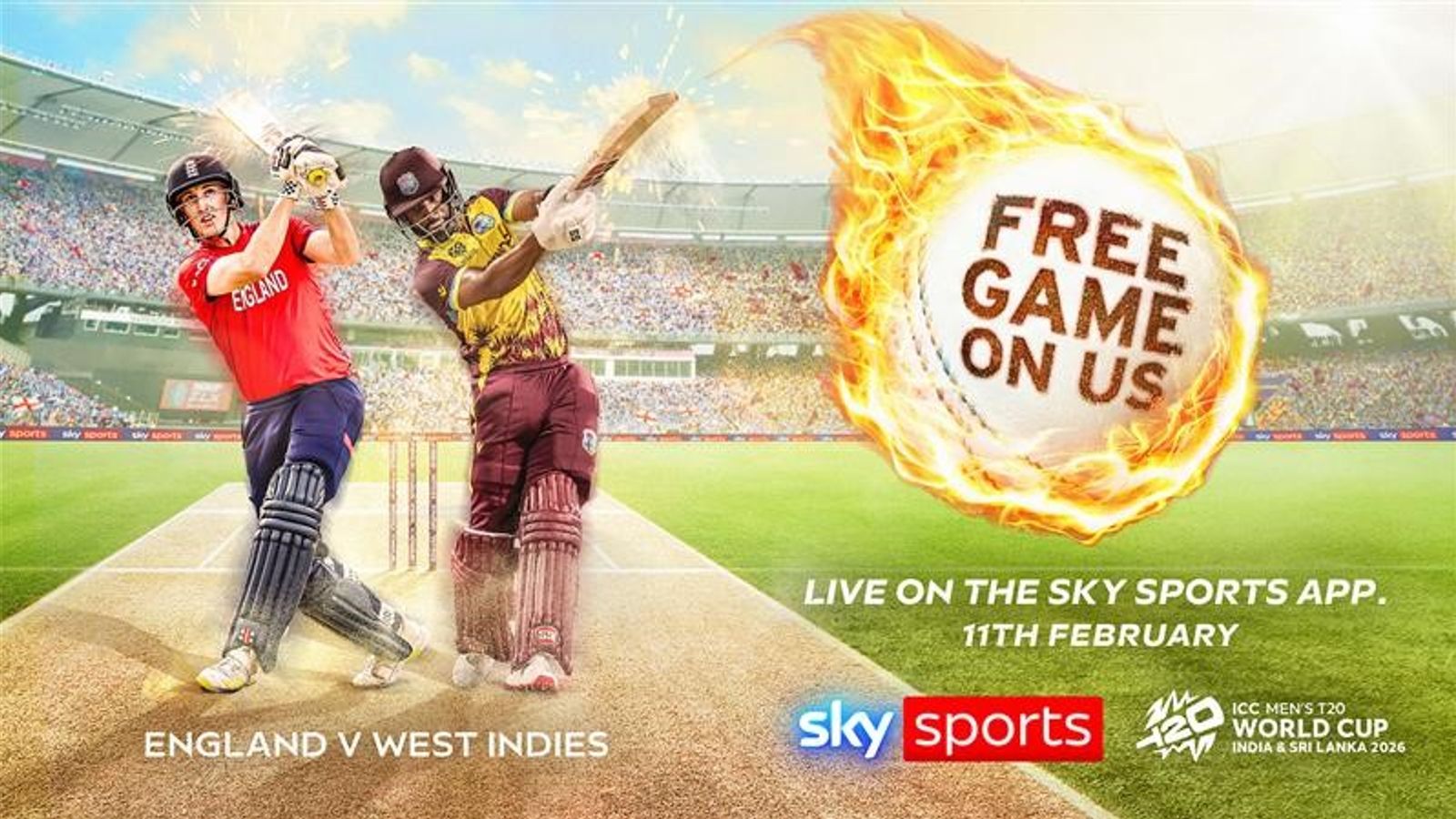 England vs West Indies: Free live cricket stream from ICC T20 World Cup on the Sky Sports App