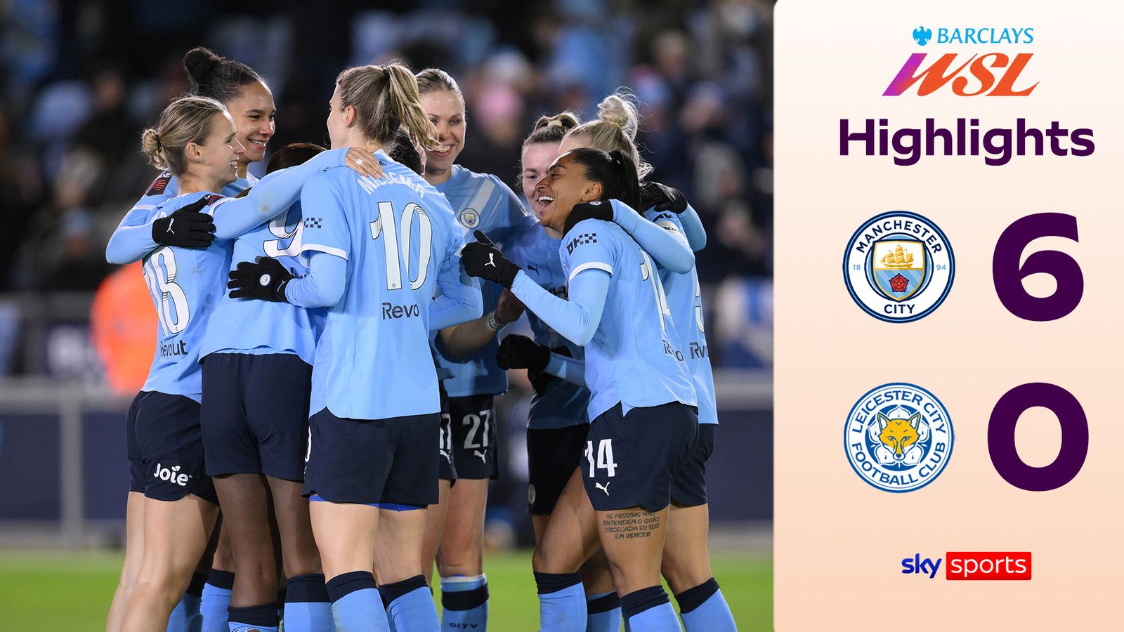 Man City golea a Leicester y le da a ONCE una clara ventaja sobre la WSL