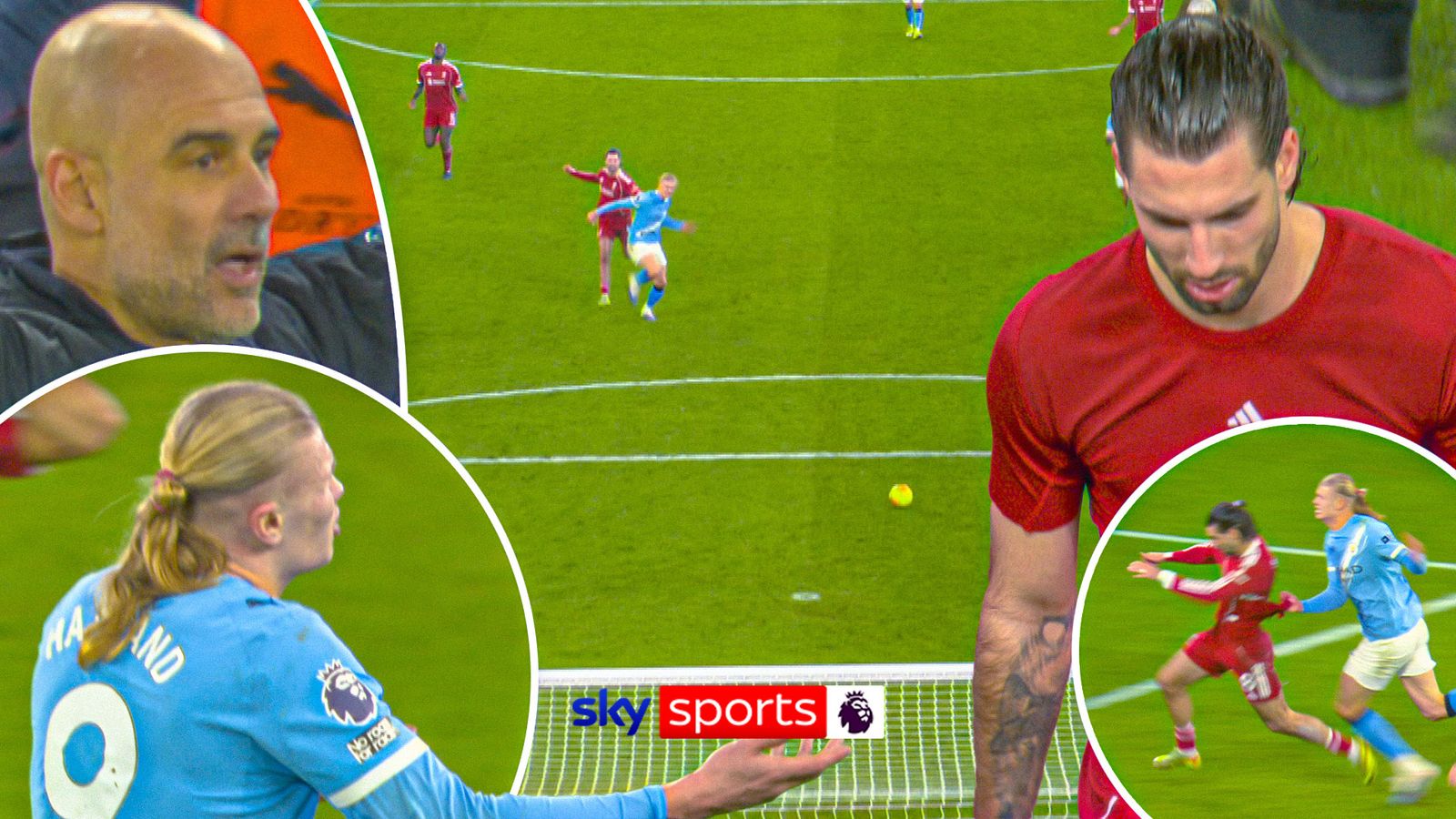 Absolute CHAOS! Szoboszlai sees RED and City goal disallowed after tussle with Haaland!