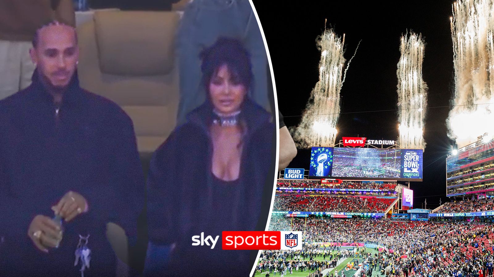 Lewis Hamilton spotted with Kim Kardashian at Super Bowl 60!