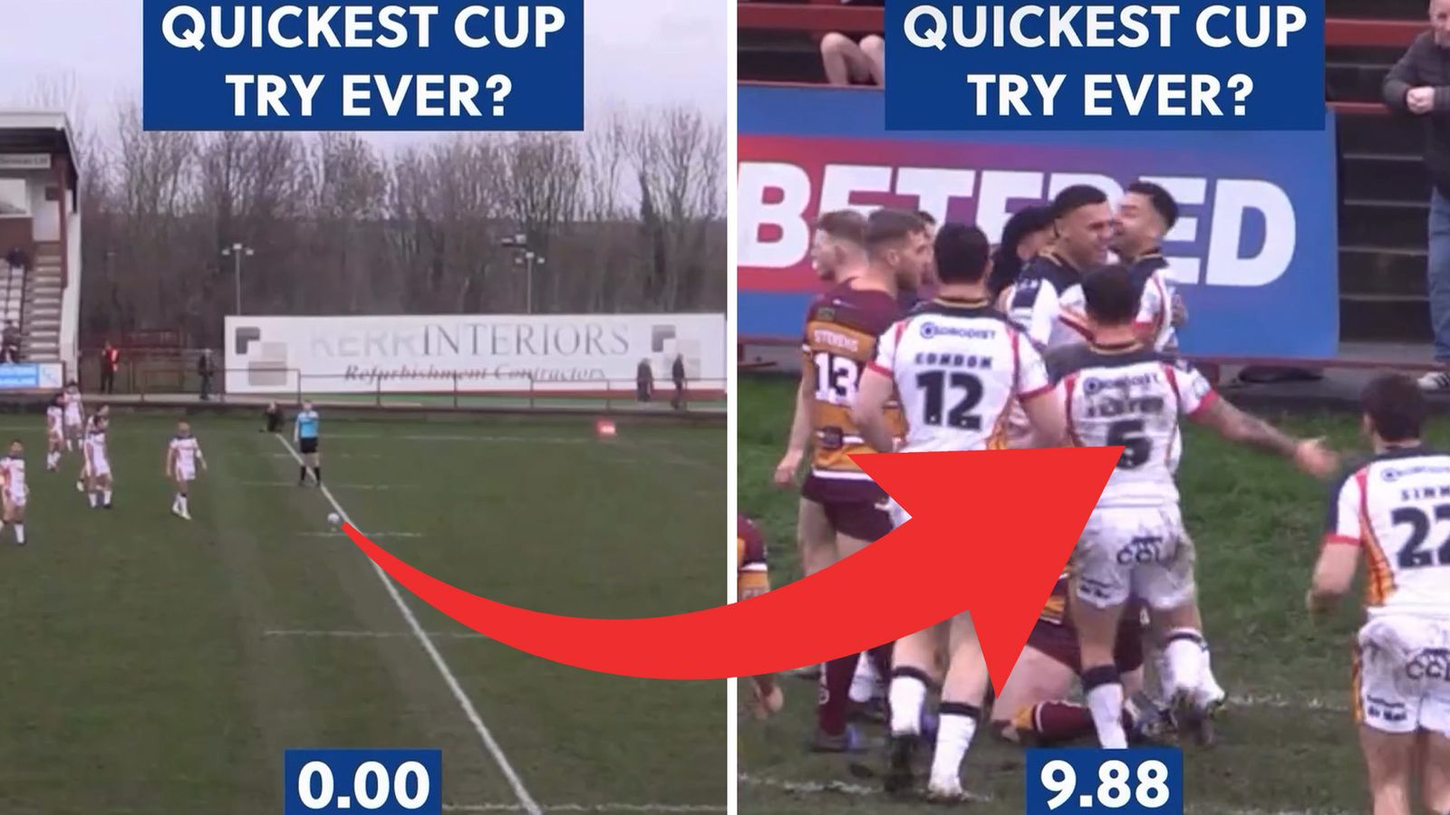 Catalans Dragons' Nick Cotric scores within just TEN seconds of the kick off!