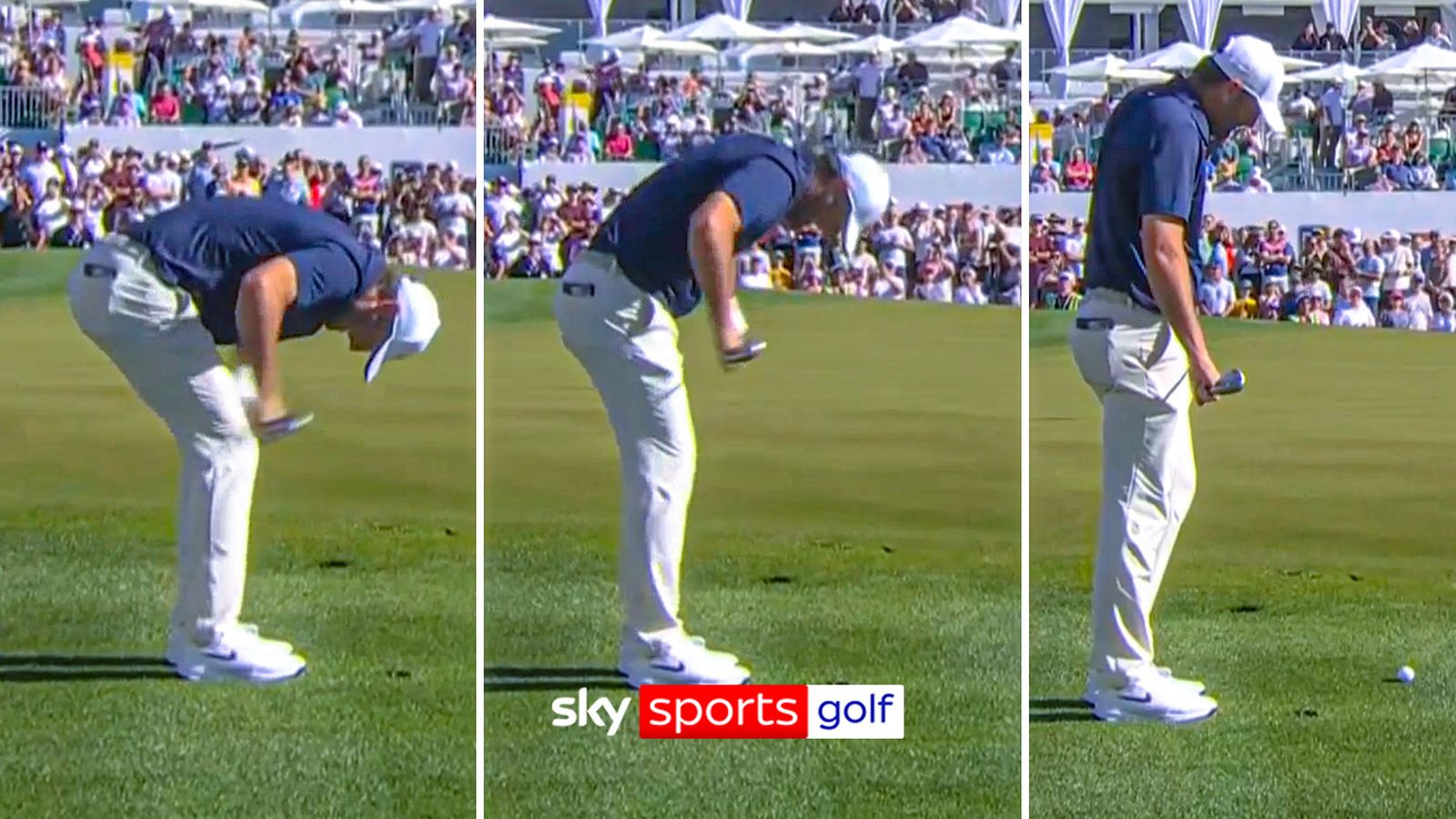 Scottie Scheffler fumes after chip rolls straight back!