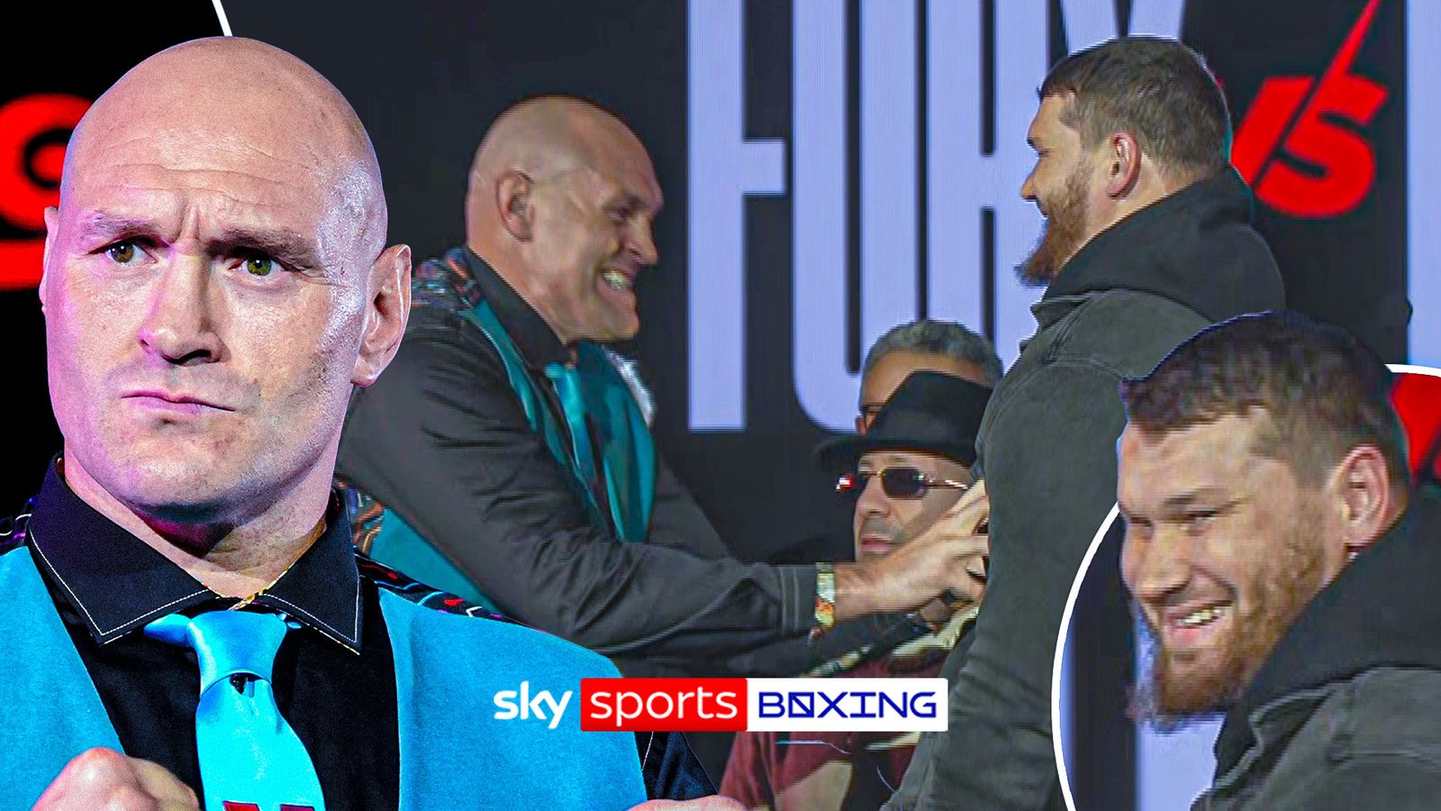 Boxing: Tyson Fury tickles Arslanbek Makhmudov at first face-off!