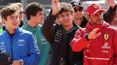 Franco Colapinto, Lance Stroll, Kimi Antonelli, Lewis Hamilton and Esteban Ocon