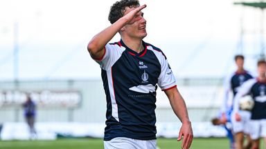 Falkirk's Dylan Tait celebrates scoring to make it 5-1  against Kilmarnock