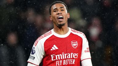 Gabriel reacts at Wolves as Arsenal concede a stoppage-time equaliser at Molineux