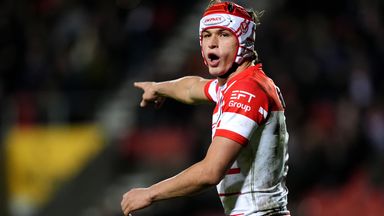 St Helens' Harry Robertson during the 2026 Betfred Super League match at the BrewDog Stadium, St Helens