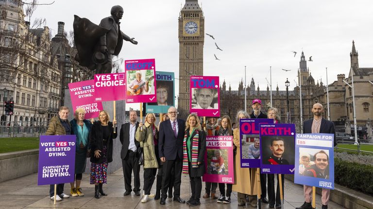 Assisted dying bill proposer Kim Leadbeater and the bills champion in the Lords, Lord Falconer, campaigning for the legislation.